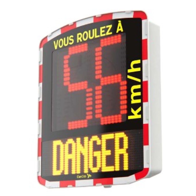 Dispozitiv electronic afisare viteza radar incorporat alimentare electrica Semn de avertizare alte pericole si mesaj text 